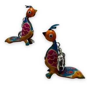 Hand Crafted Leather Peacock Key Chain